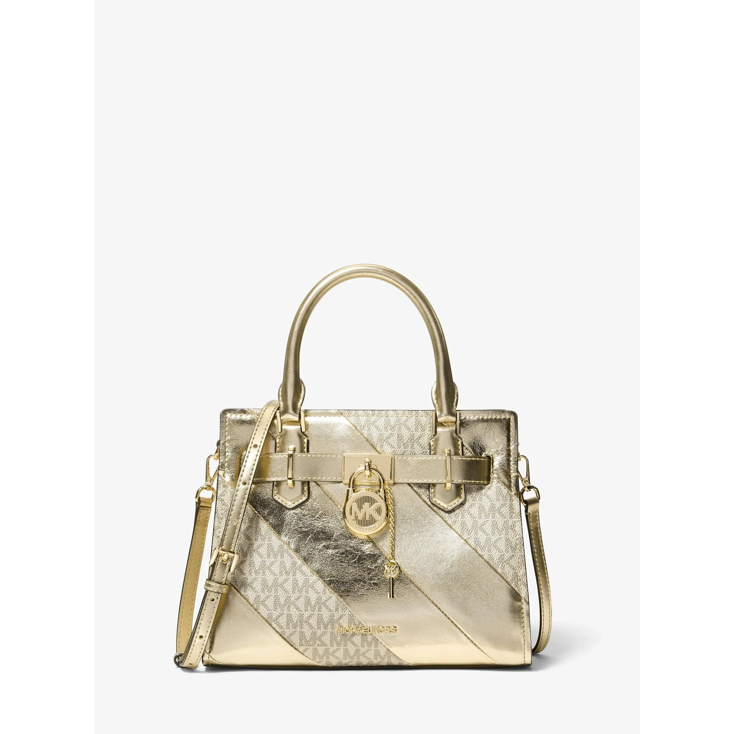Landon Small Metallic and Signature Logo Satchel