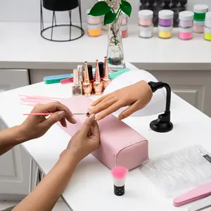 Silicone Hand Model for Acrylic Nails  Complete with Stand Bracket  Ideal for Nail Technicians & Manicure Supplies  Perfect Training Tool for Practicing Nail Art & Manicures