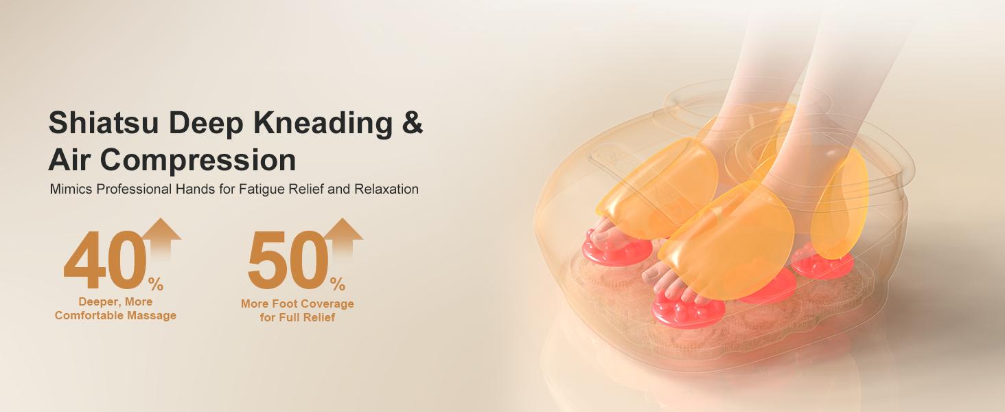 2026 Upgraded Nekteck Foot Massager with Heat, Electric Shiatsu Foot Massage Machine, Improves Blood Circulation, Relieves Plantar Fasciitis & Neuropathy, 3 Adjustable Intensities, Valentine’s Day Gifts for Men & Women