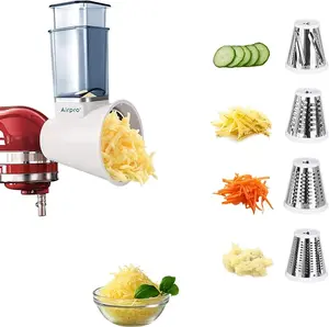 Slicer Shredder Attachment for Kitchenaid Stand Mixer, Salad Machine with Vegetable Slicer, Salad Maker, Food Slicers Cheese Grater Attachments for Kitchenaid Mixer Dishwasher Safe By Airpro,Blue Utensils cheese grater