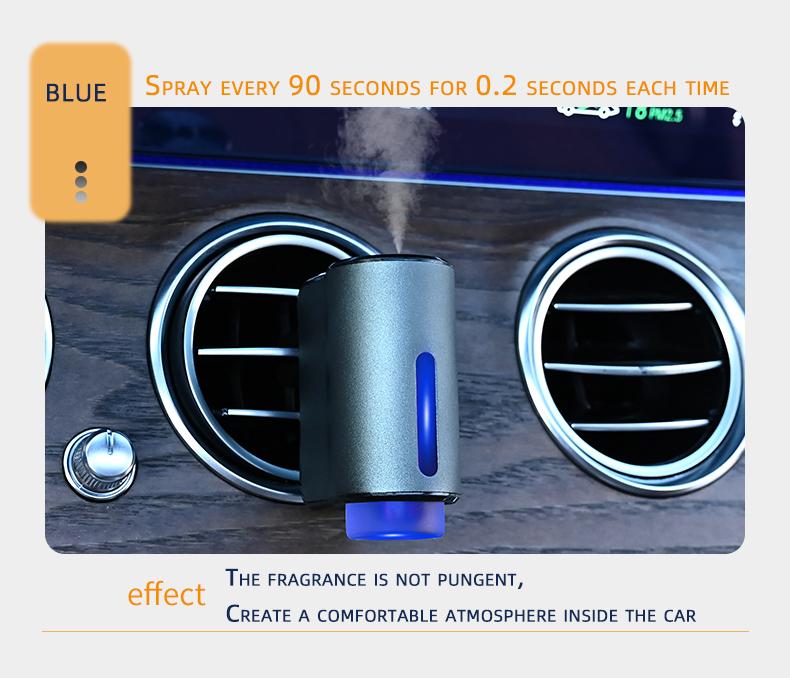 Car Air Freshener viral smart car scents Vent Clip Diffuser w/ RGB Light | AI Auto Start Stop Sensor | USB Rechargeable Essential Oil Nano Mist Odor Eliminator | 3 Modes Baby Safe Perfume | Metal Aesthetic Auto Interior Accessories Gift Set