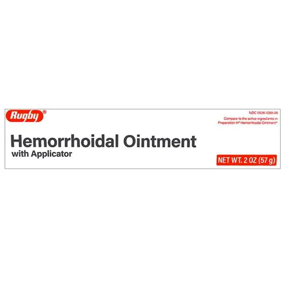 Rugby Hemorrhoid Ointment (2 oz) - Healthcare Medical First Aid Vasoconstrictor Treatment with Mineral Oil, for External & Intrarectal Itching, Burning, Discomfort Relief (Ages 12+)