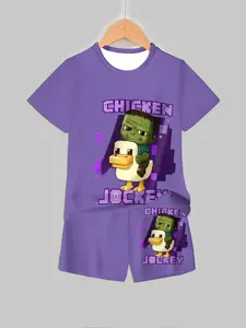 Luxury Trendy Style | Kids Set, Chicken Jockey Print, Skin-friendly 2-Piece Set