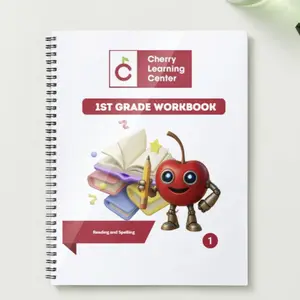 Cherry Learning Center 1st Grade Reading and Spelling Workbook - 30 Pages of Activities for Early Learners with Spelling List & Reading Practice