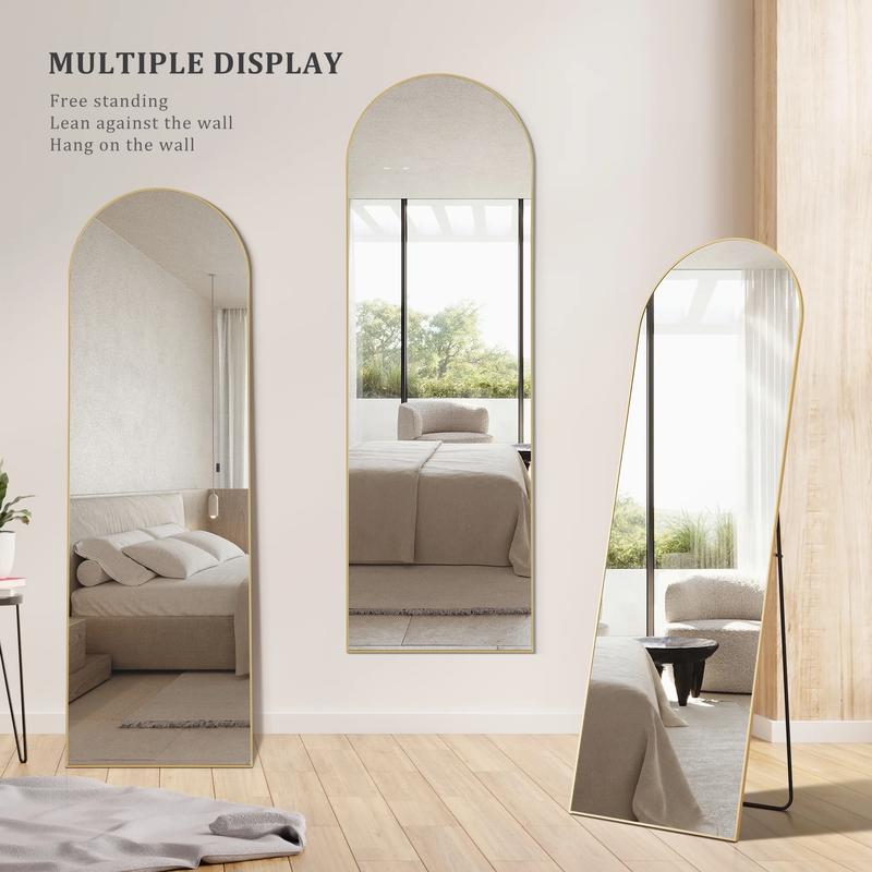 Arched Full Length Mirror 59"x16", Standing Full Body Floor Mirror