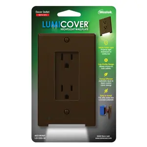 Westek  LumiCover Bronze 1 Gang Plastic Duplex Outlet Wall Plate, Bronze