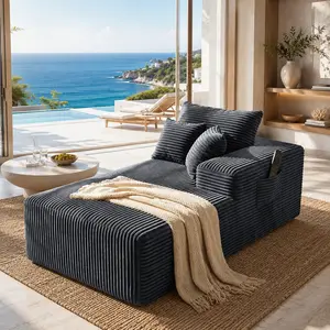 【Deals For You】Oneroom Modular Oversized Chaise Lounge Chair, Cloud-Soft Corduroy Upholstered Sofa Bed with 45D High-Resilience Sponge, Ergonomic Deep-Seat Sectional for Living Room & Bedroom, No Assembly Required,boneless furniture, boneless loveseat