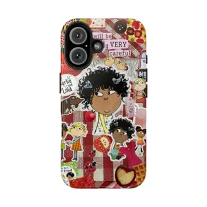 Adorable Red Charlie and Lola Sibling Phone Cases – Cute Cartoon Doodle Phone Cases for iPhone 17/16/15/14/13/12/11 Pro Max/Plus and Samsung Galaxy S23FE/22/23/24/25 | Cute and Simple Cartoon Sibling Image