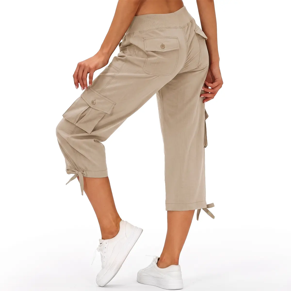 YSENTO Women's Cargo Capris Hiking Pants Lightweight Quick Dry Casual Loose Comfy Cute Pockets for Outdoor Athletic Travel Hiking working daily wear