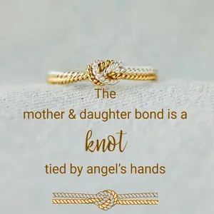 Mother & Daughter Bond Knot Ring, Vintage Bohemian Style, Perfect Gift For Mother