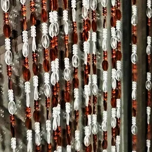 Beaded Curtain Doorways  Hanging Door Beads String Curtains Tassel Room Divider Screen Decor for Doorway Window Living Room Wedding (1, Brown, 39 inch x 78.7 inch), ES041