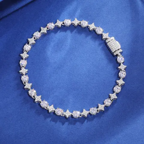 UCCIYO 6mm Iced Out Bling  Bracelet S925 Sterling Silver For Women Exquisite Party Wedding Girlfriend Valentine's Day Jewelry【BS9250030】