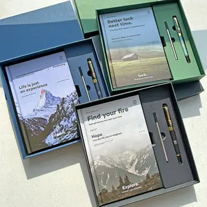 Chinsikol Landscape Notebook Gift Set with Luxury Signature Pen, Premium Daily Office Diary Book, Elegant Stationery Collection