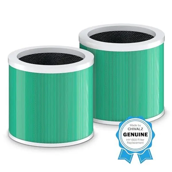 CHIVALZ HY1800 Air Purifier Replacement Filter - 3-in-1 Genuine HEPA 13 Allergen Bacteria Virus Filter, High-Efficiency Activated Carbon, Fine Preliminary, Odor Absorber, Anti-Allergy, Easy Install, 1 Count (Hepa Household Appliance Parts & Accessories),