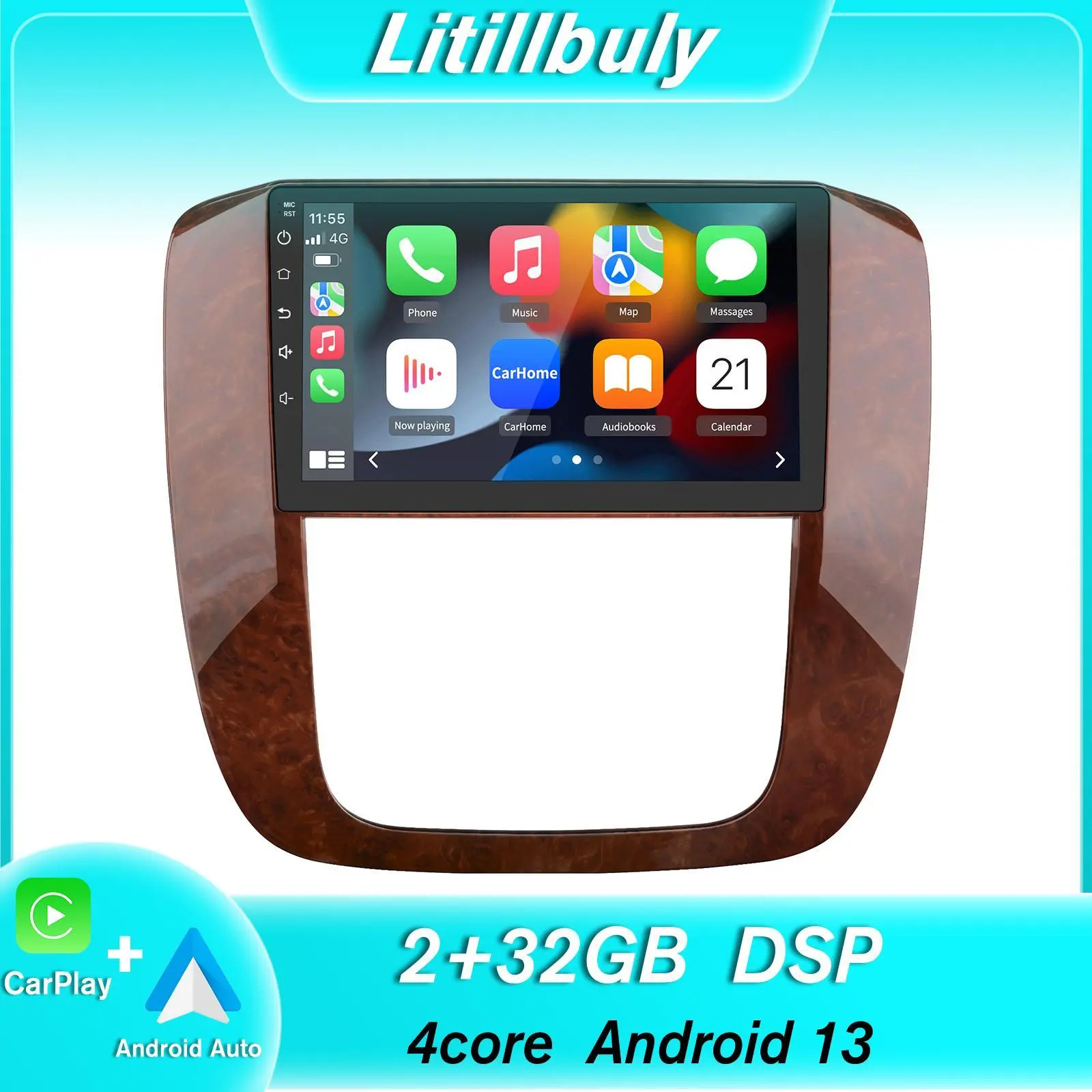 9" Android 13 Car Stereo for GMC Yukon 2007-2013 & Chevrolet Tahoe/Suburhan 2007-2013 touch screen has Android Auto Wireless Carplay, Bluetooth WIFI supports GPS Navigation