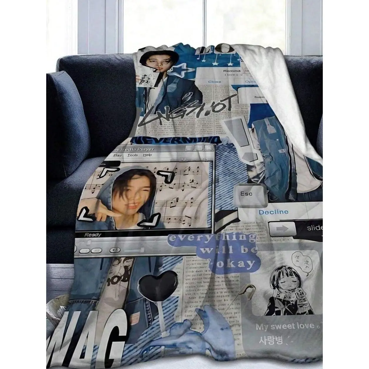 1pc Lngshot Gifts Blankets Ultra Soft Flannel Throw Blankets For Living Room Decor Bedroom Couch Sofa Chair Office Car