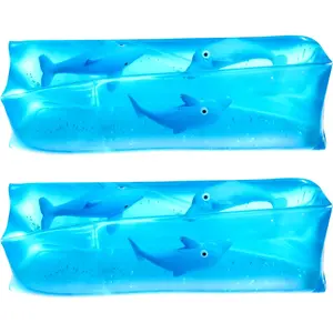 Bedwina Dolphin Water Wiggler Toy - (Pack of 2) 4.75-Inch Water Snake Sensory Fidget Toys & Slippery Water Tube for Birthday Party Favor or Game Prizes for Kids