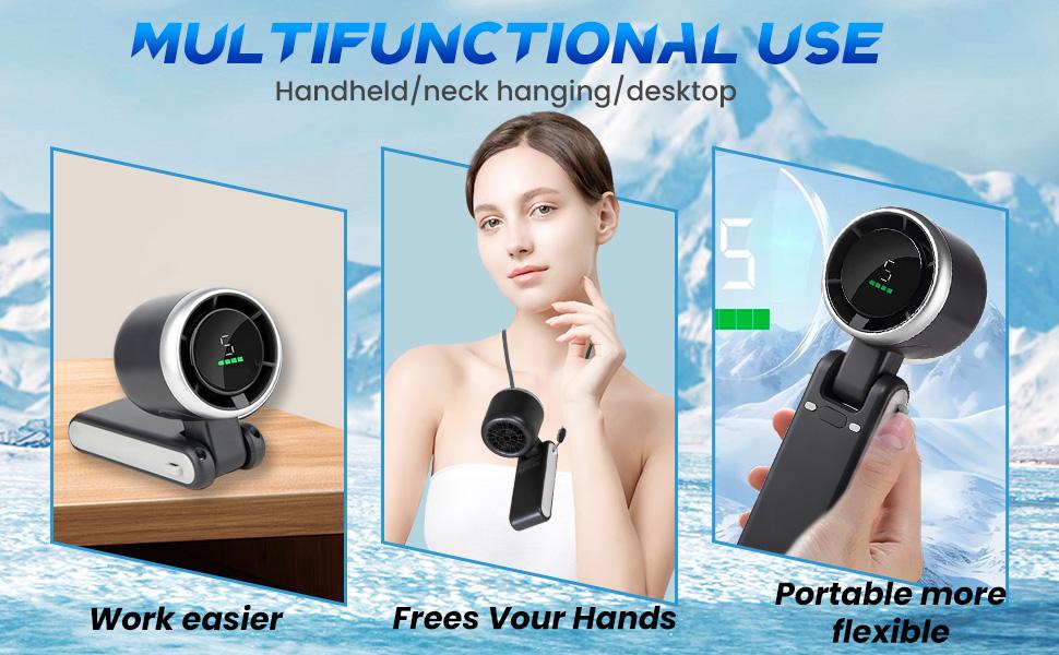 Portable Handheld Turbo Fan, 5 Gear Wind,5000mAh Battery Operated, Up to 10 Working Hours, 3 IN 1 Hand Fan Rechargeable for Outdoor Activities, Travel, Working fathersdaygift Portable Handheld Turbo Fan, 5 Gear Wind,5000mAh Battery Operated, Up to 10 Working Hours, 3 IN 1 Hand Fan Rechargeable for Outdoor Activities, Travel, Working fathersdaygift