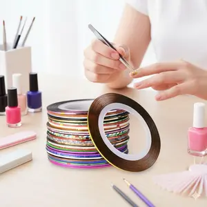 3D Nail Art Strips & Foil Tape Set: Multi-Color DIY Nail Decorations for Line Designs, Cuticle Detailing, and Layering with Gel Polish. Enhance Nail Art with Dimensional Patterns—Ideal for Beginners to Pro Manicurists, Multi-Piece Kit.