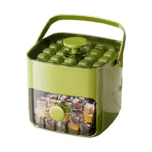 Handheld Ice Bucket & 48 Grid Ice Cube Tray, Press-Type Ice Mold, Food-Grade Large Capacity Ice Making Tool for Home Use