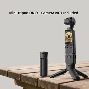 Portable 1-Click Auto-Open Mini Tripod for DJI OSMO Pocket 3/4 & Action Cameras 2-in-1 Handle & Desktop Stand 1/4" Universal Screw Anti-Slip Silicone