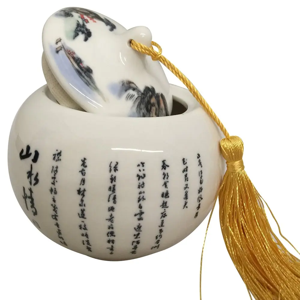 Thy Home Exquisite Oriental Porcelain Ceramic Storage Jars - Multi-Use Kitchenware for Tea, Coffee Storage and Tea-Making Tool Organization, Storage Jar