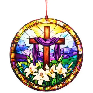 He is Risen Easter Decor Religious Easter Cross Decoration for Home Catholic Gifts Christian Religious Decorations Easter Basket Stuffers and Small Tree Ornament