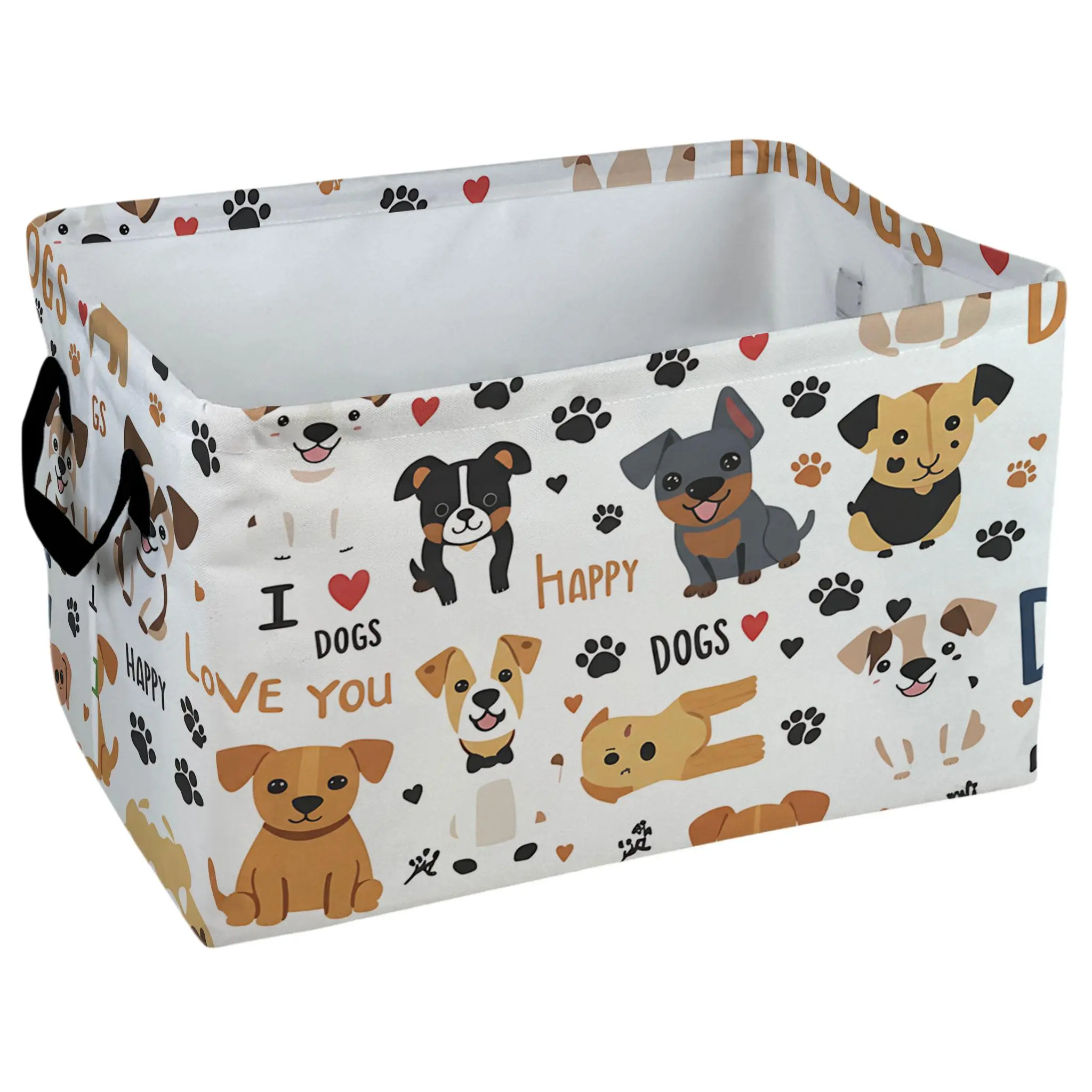 Cute Cartoon Dog Pattern Storage Baskets Storage Boxes Home Decor Clothes Organization Holiday Gifts， Laundry Hamper， Car Storage Basket， Organizer For Toys， Books