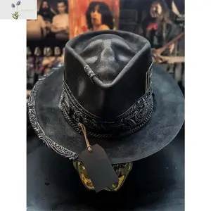 HalloweenNew"SadReaper"HandmadeSkullCapPlushDenimHatMasqueradeHatMaskBox..