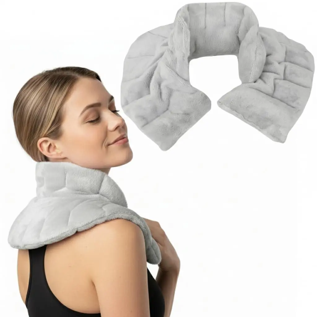 Herbal Concepts Neck and Shoulder Wrap, Hot & Cold Therapy, Microwaveable Shoulder Heating Pad, Aromatherapy Heat Wrap (Charcoal)