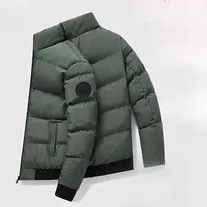 Men’s Puffer Down Cotton Jacket – Thick Warm Winter Coat with Stand Collar