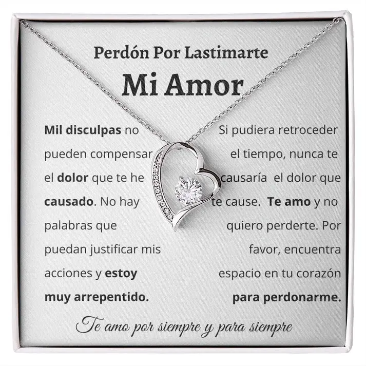 Perdón Por Lastimarte | Regalo para pedir perdon | Regalo de disculpa para ella, Regalo de perdón, Lo siento Regalo de collar para esposa / novia Heart Shaped Necklace Wife Necklace