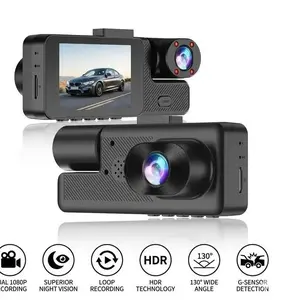 TIISIFANG FHD 1080P Dual Lens Dash Cam Front & Rear Car Recorder with 64G Card Night Vision Parking Monitor HDR Technology 130° Wide Angle camera HD