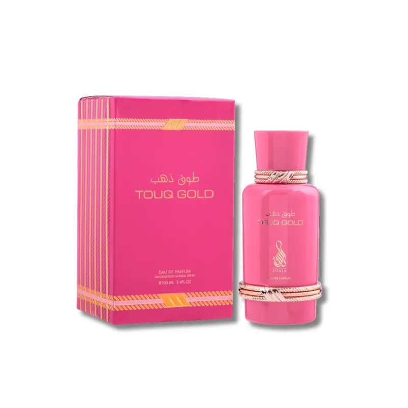 Women's Risala Touq Gold Liquid Eau De Parfum Bottle - 3.4 fl oz (3-3.9 fl oz range), Aromatic Floral with Fresh Spicy Edge & Citrus Blend, Musk-Infused Elegant Fragrance for Adult Women
