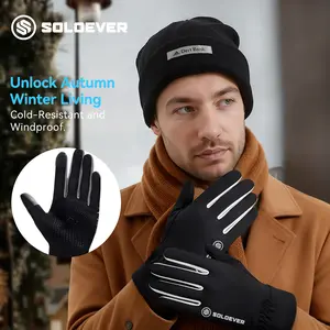 Short-pile cycling gloves, windproof and waterproof gloves, touchscreen compatible gloves, unisex design, suitable for cycling and skiing.