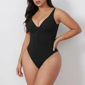 SHAPUM Black Fajas Colombianas Shapewear | Tummy Control Butt Lifter Full Body Shaper Zipper Crotch Stretch Comfortable Womenswear