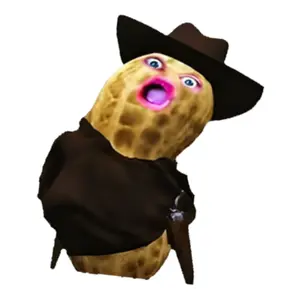 Burnt Peanut Cowboy Meme Sticker, Screaming Peanut With Hat & Vest, Absurd Dark Humor Western Desk Decor
