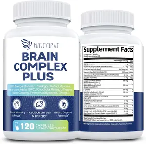 Nootropic Brain Supplements for Memory and Focus with Bacopa Monnieri Lion's Mane Alpha GPC and Ginkgo Biloba Extract for Mental Clarity and Cognitive Support Vitamin B6 and B12 Neuro Health Booster for Energy and Concentration Non GMO 60 Capsules