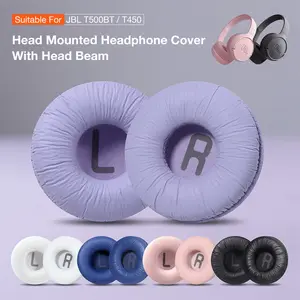 1 Set Earpads For JBL T450 T450BT T500BT Tune 500 500BT 510 BT 520 560 590 Headphone Replacement Ear Pads Original color Soft Leather Earphones Cushion Headband Earphone Protective Cover