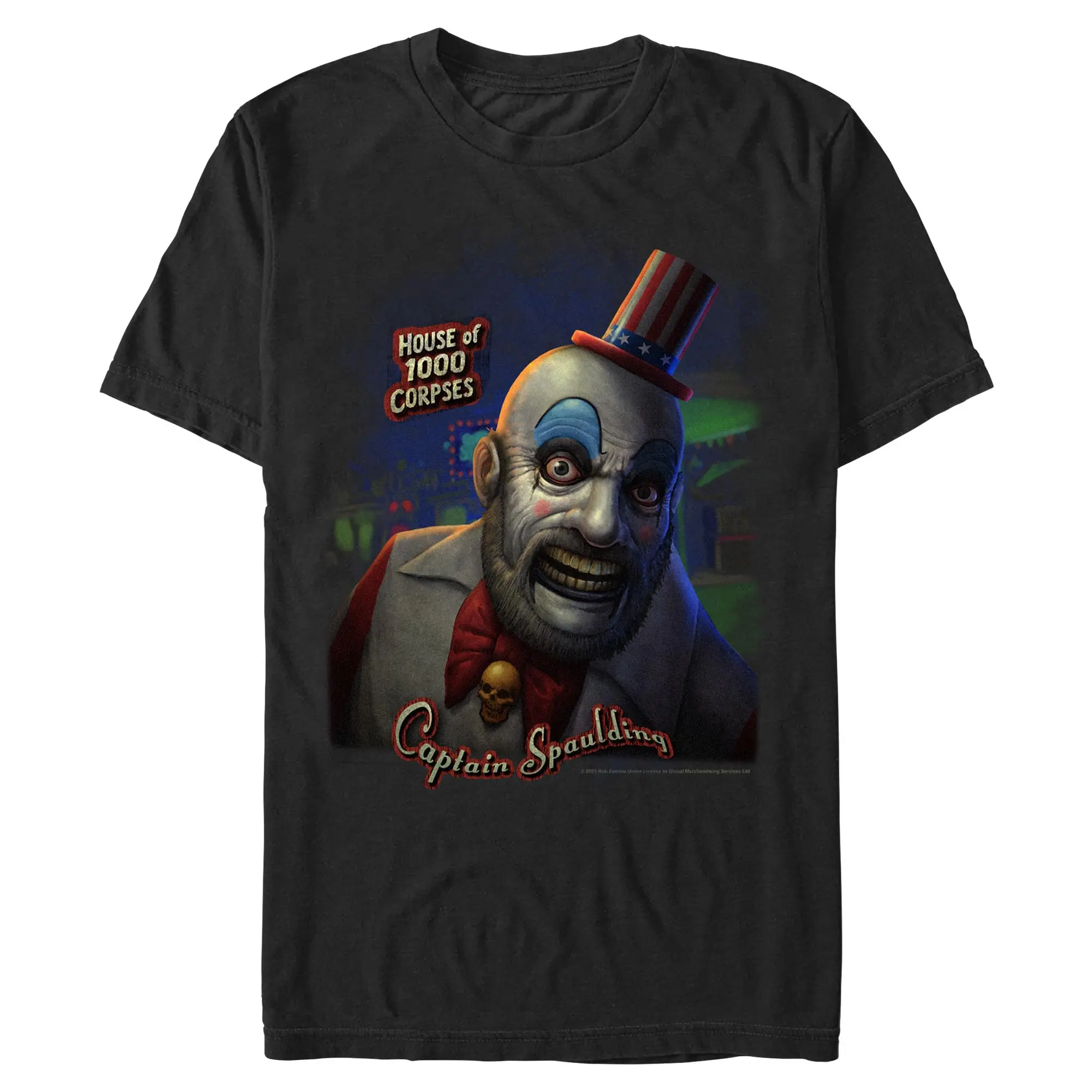 Mens Rob Zombie House of 1000 Corpses Captain Spaulding T Shirt