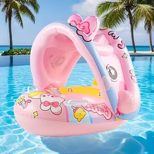 Cute Rabbit Inflatable Sunshade Seat Cushion, Summer Essential Underarm Circle, Suitable for Weight Below 30kg, Summer Gift, Inflatable Pool Float