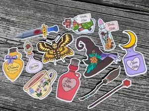 Witchy Vinyl Stickers for Planners, Notebook Covers, Room Decor