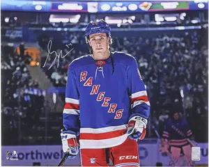 Gabe Perreault New York Rangers Autographed 16" x 20" NHL Debut Photograph - Fanatics Authentic Certified