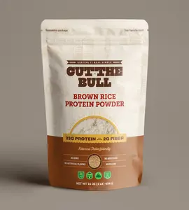 Cut the Bull Brown Rice Protein Powder - 23g Protein, Organic, Non-GMO, Plant-Based, No Additives or Fillers, Unflavored (16 oz)