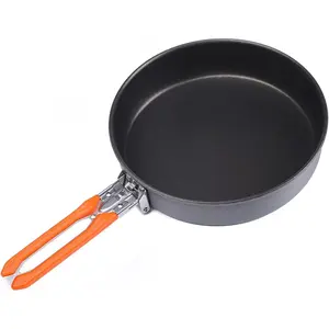 7.6 Inch Camping Frying Pan w/Nonstick Coating | Durable Lightweight Camping Skillet for Cooking Egg Steak | Outdoor Kitchen Equipment Gear | Portable Backpacking Cooking Pan