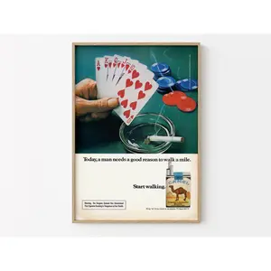 Camel - Walk a Mile - Cigarette Advertising Poster Reproduction Cigarettes 1970s Collection Ad Wall Art Vintage Print Retro Magazine