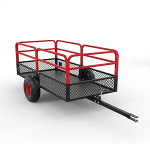 ATV Trailer Dump Cart, 22 Cu.ft, 1600 LB Capacity, Heavy Duty Steel Lawn Mower Trailer Tow Behind with Removable Sides & All Terrain Tires for Garden Yard