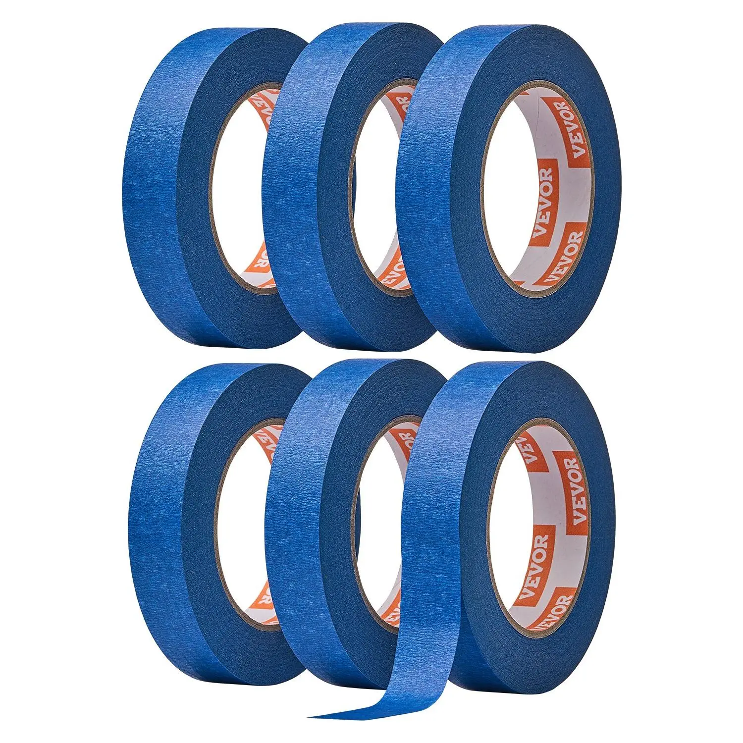 【Summerfinds】VEVOR Painters Tape, 1 Inch Wide (0.94 In x 60 Yds), 6 Rolls, Blue Painter Tape for Painting, Edge, Trim, Ceiling, Masking Tape Protects Surfaces and Removes Easily, DIY Craft Art, Labeling Decoration