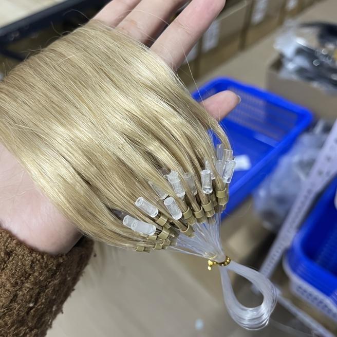 50 Strands Micro Ring Micro Loop Human Hair Extensions 30g, Natural Straight 12-28 Inch, Fish Line Design, No Glue Easy Install, Thin Ends Silky Smooth, No Tangle No Shedding, Invisible Natural Look for Women Daily & Party Use