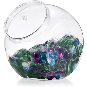 Laundry Pods Container with Lid Wide Mouth Laundry Room Organization Containers Plastic Food Storage Jar with Lid for Pantry Versatile Candy Jar or Cookie Containers for Kitchen